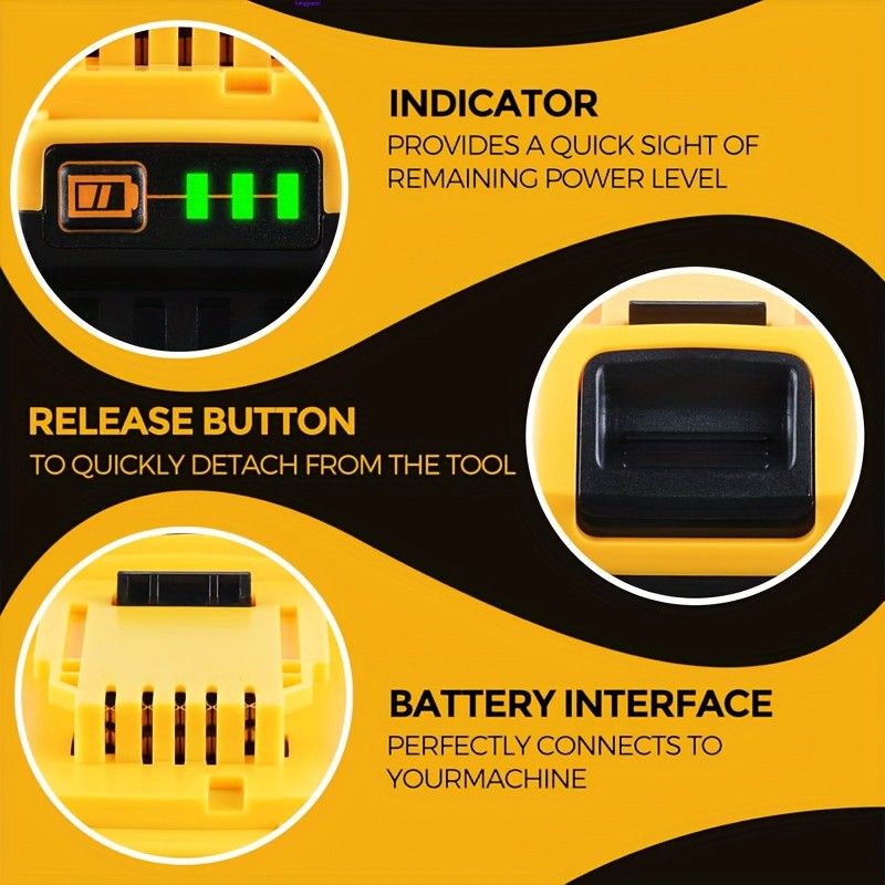 20V 20 Volt Max 5.0AH Lithium Ion Battery For DeWalt DCB206-2 DCB205-2 DCB200-2