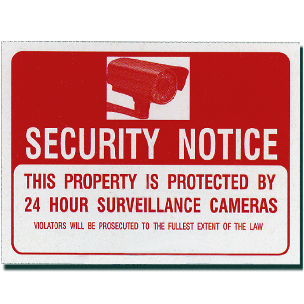 2 Pcs 9 x 12 Inch Red & White Flexible Plastic  » Security Notice  » Sign
