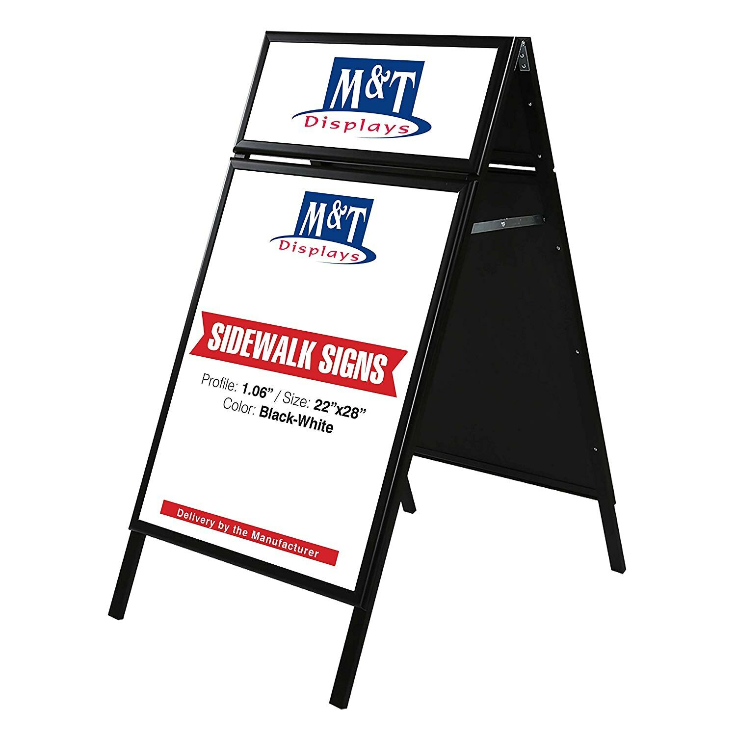 Double Sided Large Poster Sidewalk Menu Advertising A Board Sign 22×28&Prime; Black