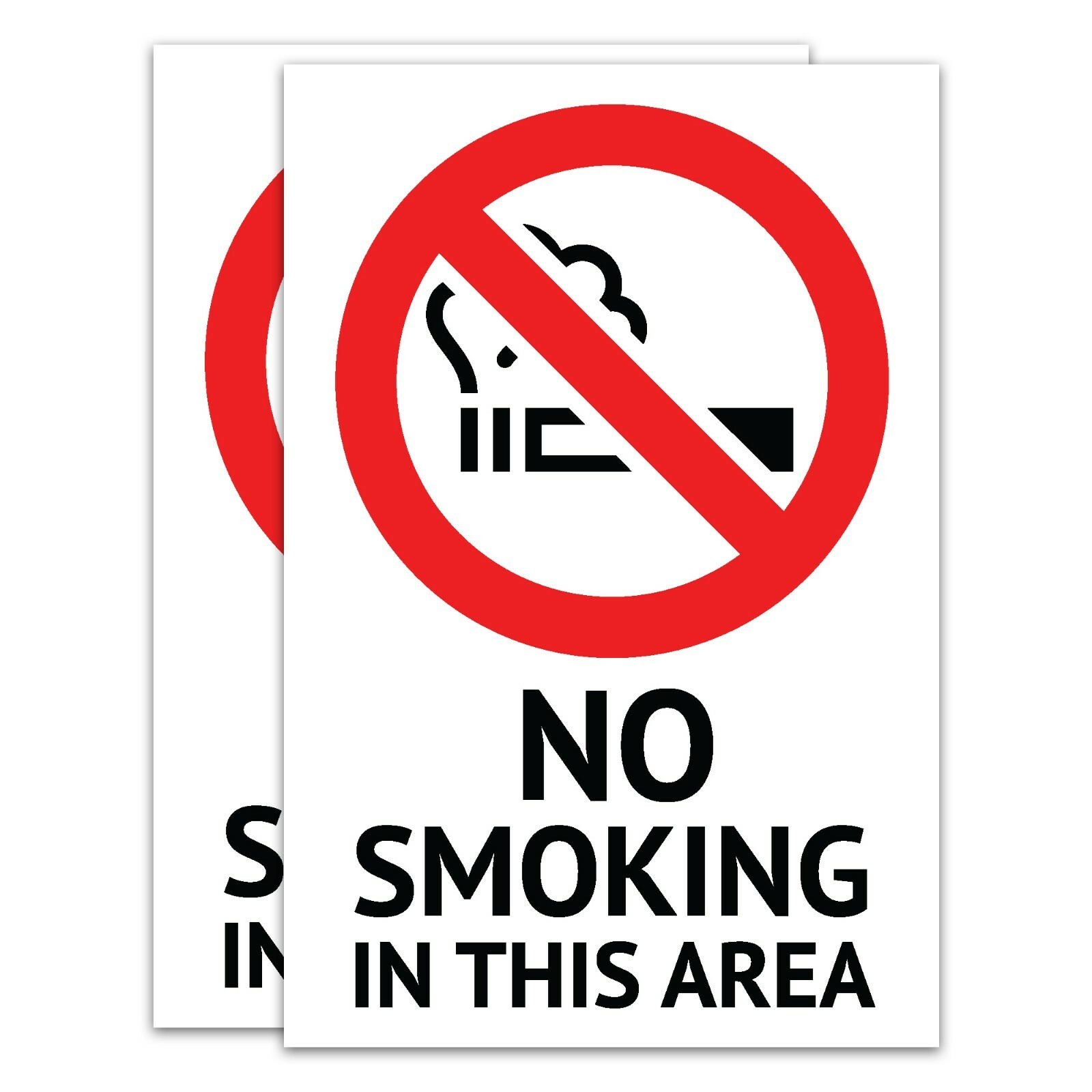 2-pack 4 x 6 Inch NO SMOKING Sign Vinyl Decal Door Window Wall Sticker
