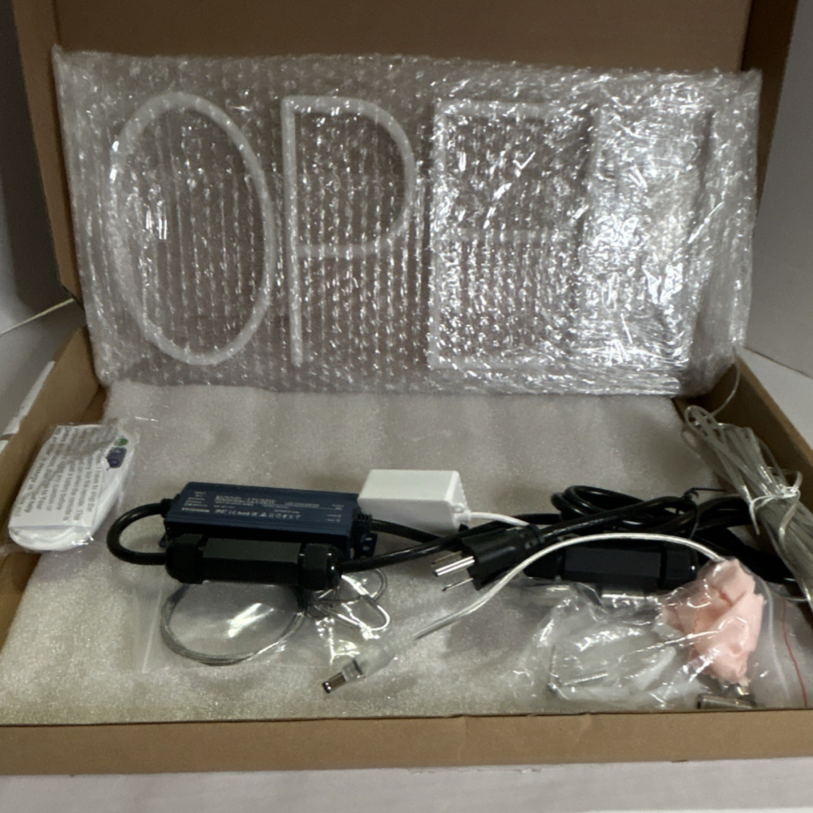 NEONGRAND LED « OPEN » Illuminated Sign Warm White Acrylic, Includes Hardware