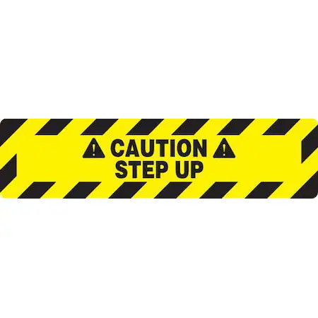Zoro Select 3Yru8 Floor Sign, 6 In H, 24 In W, Vinyl, Rectangle, 3Yru8, 3Yru8