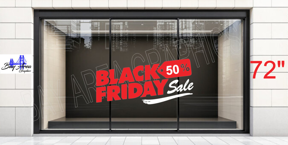 Large Black Friday % Sale Vinyl Sign – Shop Window Waterproof Promo ORACAL*