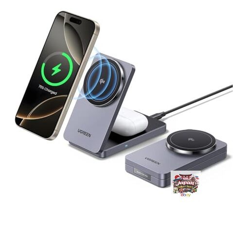 NEW UGREEN MagFlow Qi2 Wireless Charger MagSafe Foldable Qi2 Charging Stand