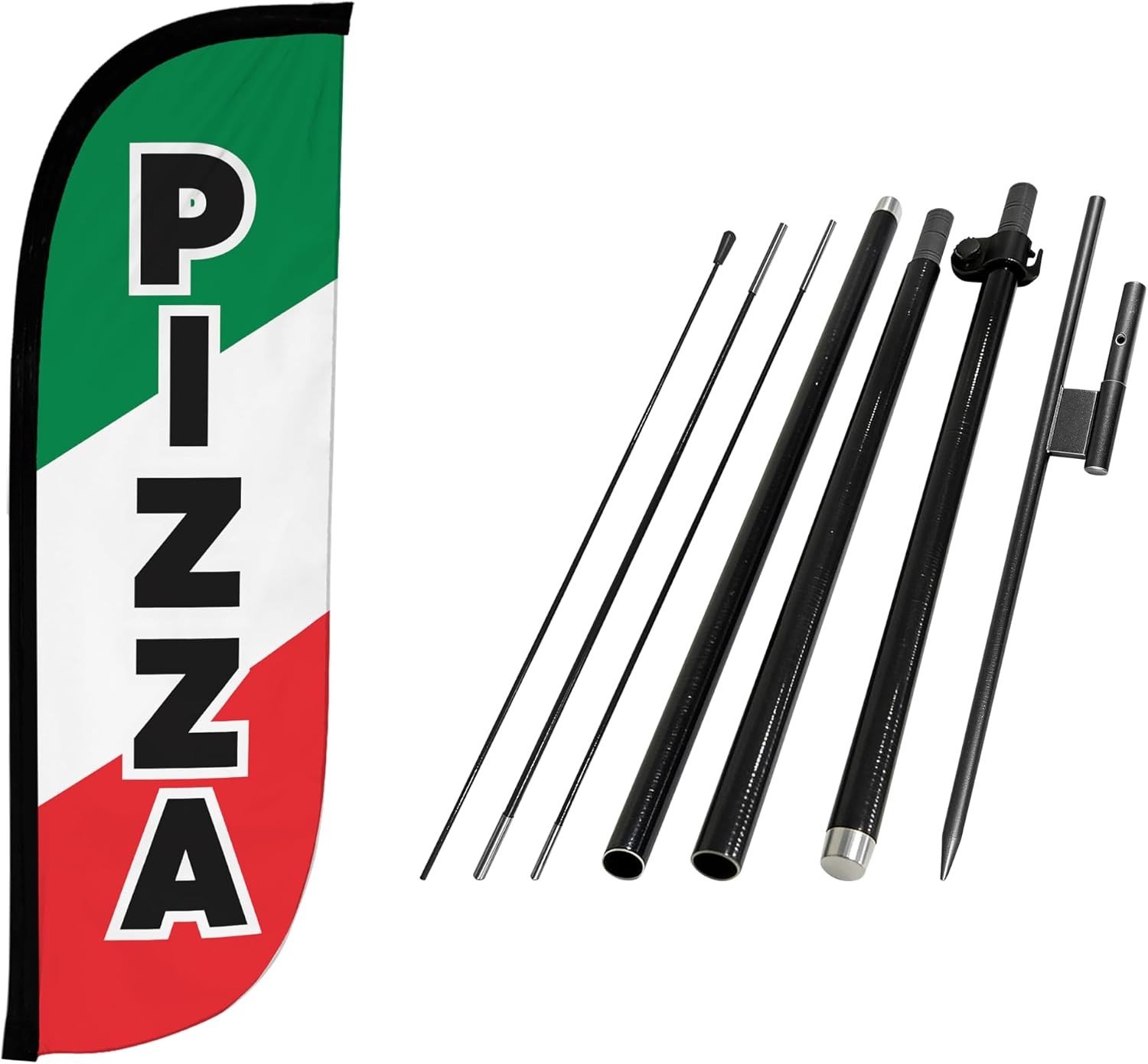 LookOurWay Feather Flag Pole Kit – 7 Feet Tall Advertising Banner with Fiberglas