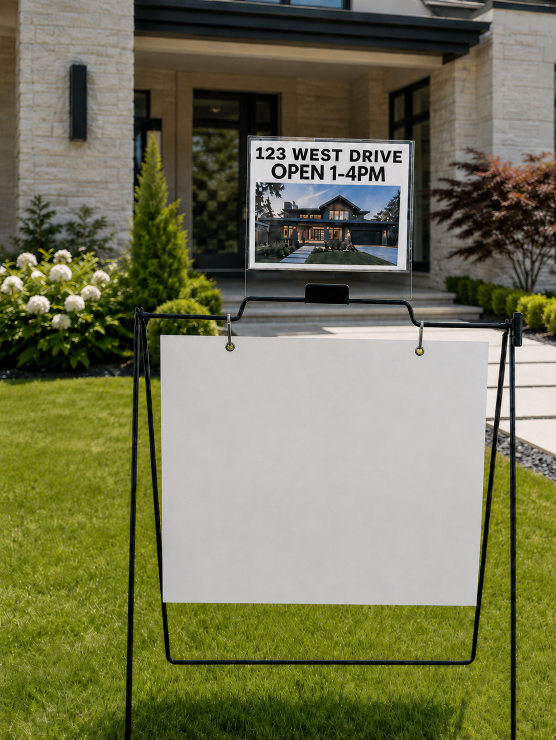 A-Frame Sidewalk Sign Rider Topper Magnetic Double-Sided Holds 8.5×11 Inserts