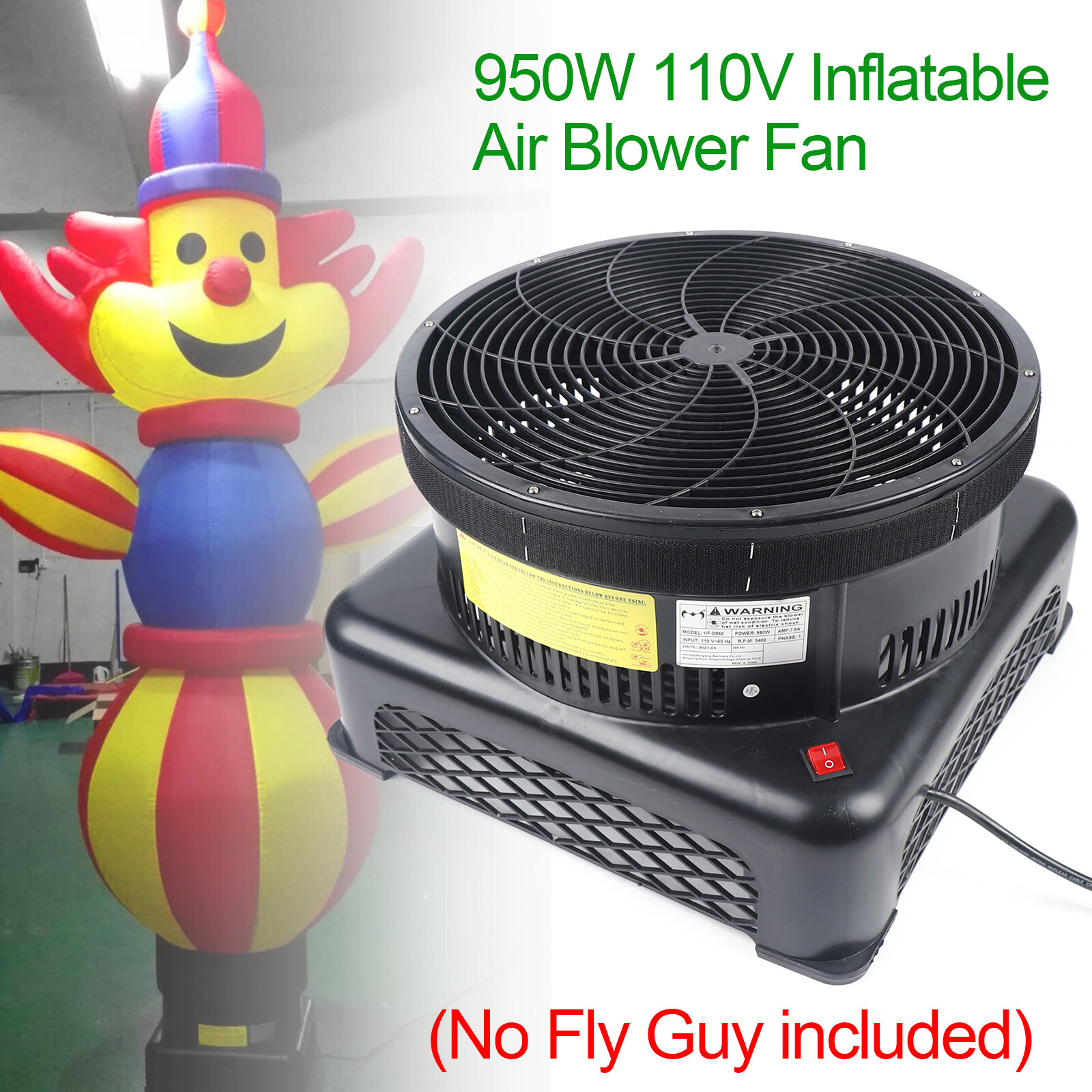 18Inch Air Blower for Inflatable Tube Man Tall Sky Dancers 950W Blower Fan