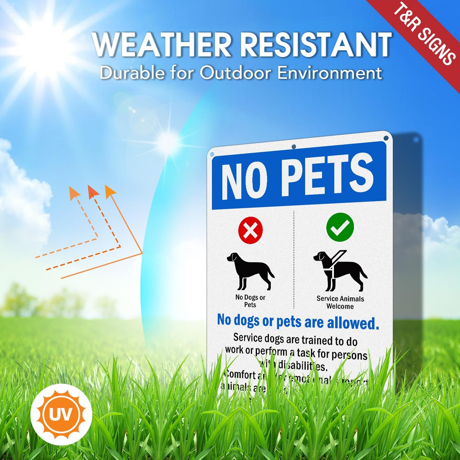 « 14×10 No Pets Allowed Sign RustFree Aluminum, Waterproof, Reflective »