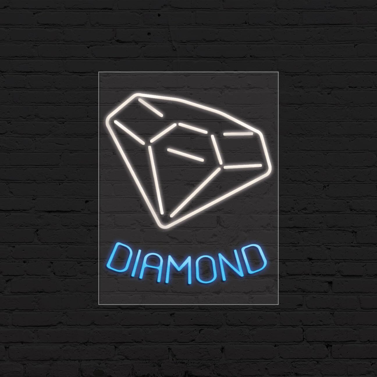 Diamond Sign for Business Displays | LED Flex Neon | 24&Prime;W x 31&Prime;H x 1&Prime;D