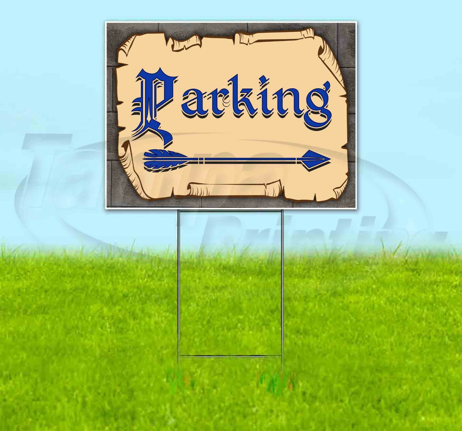 PARKING ARROW 18×24 Yard Sign Corrugated Plastic Bandit Lawn Business MEDIEVAL