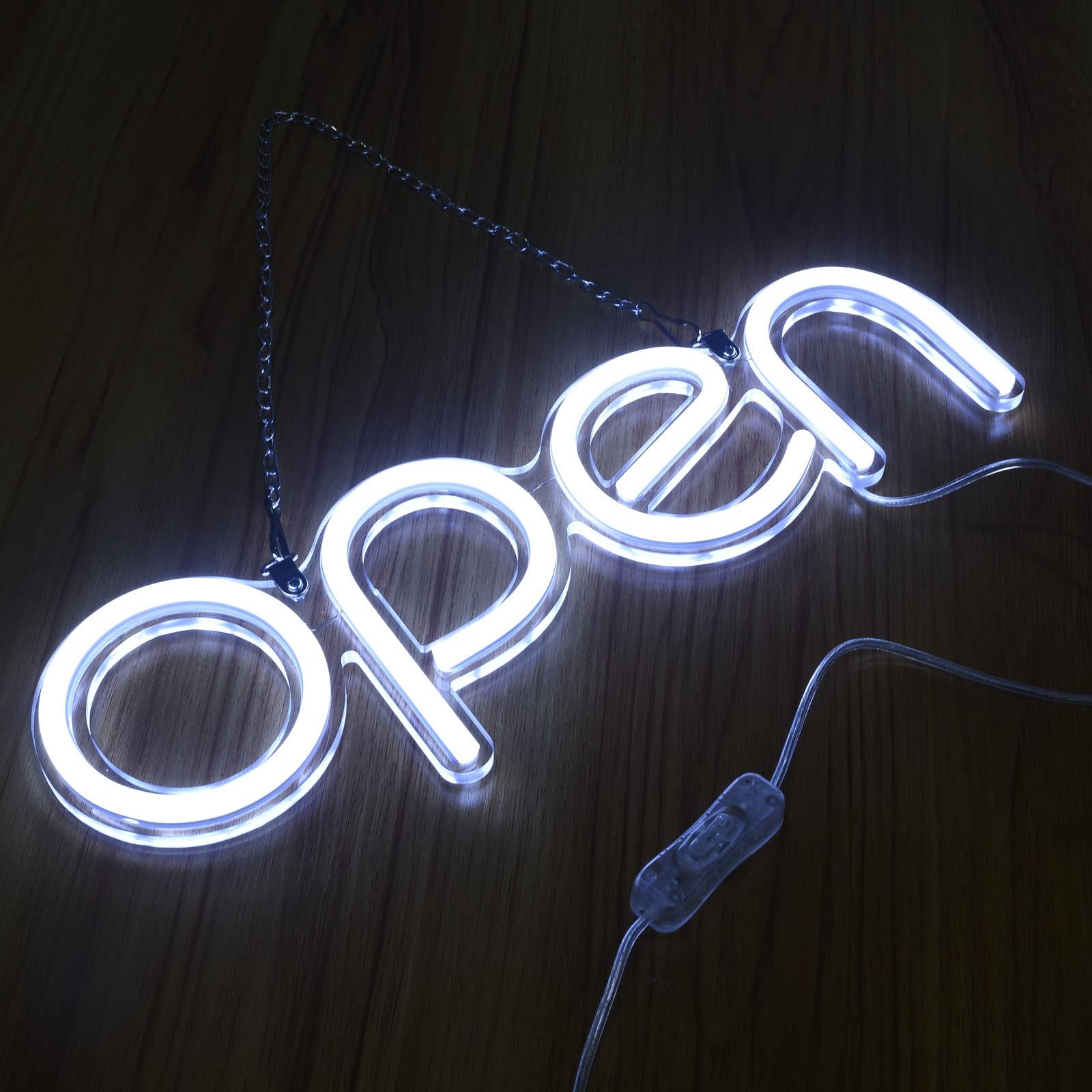 LED Open Sign,16×6 inch Open Signs for Business with Open Close Sign(White)