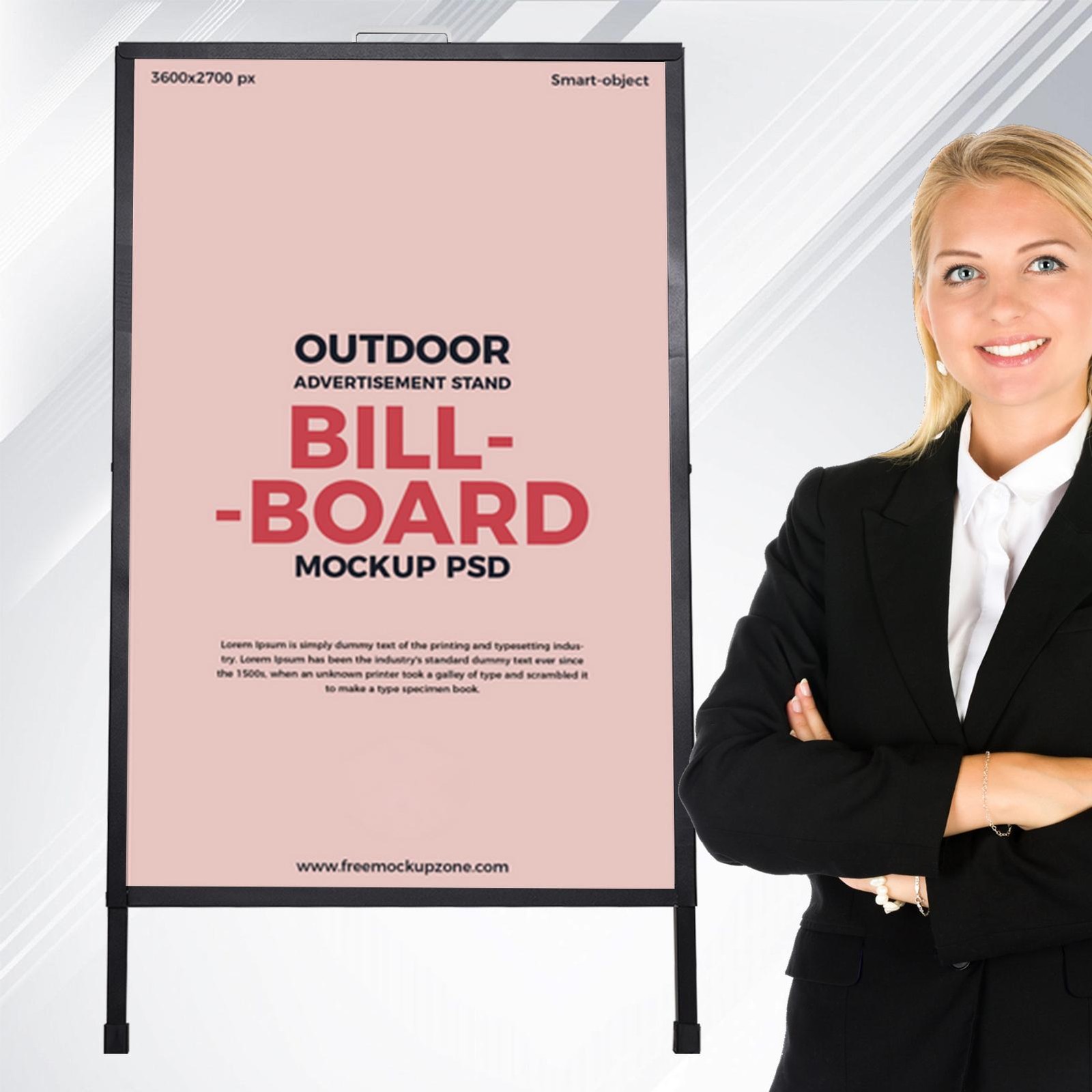 A Frame Sidewalk Sign 24 x 36 Inch Outdoor, Double-Sided Folding Sandwich Board