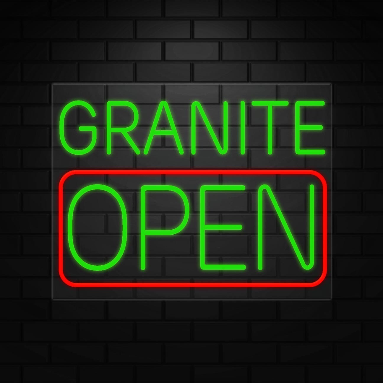 Granite Neon Sign for Retail Displays | LED Flex Neon | 31&Prime;W x 24&Prime;H x 1&Prime;D