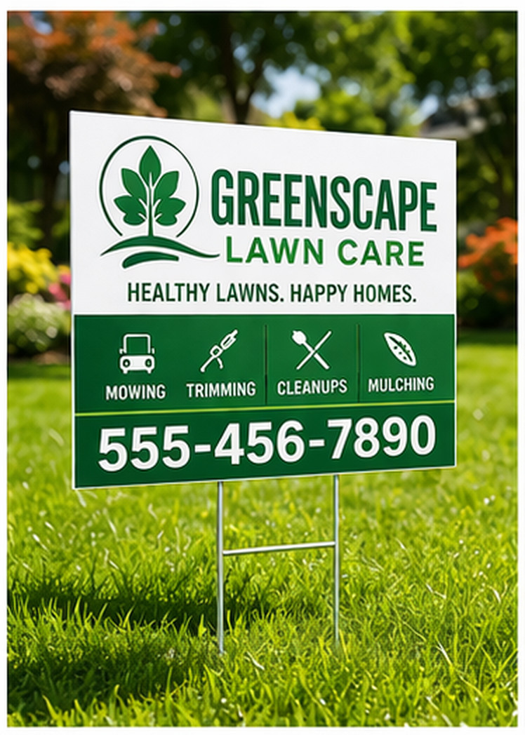 50- 18×24 Outdoor Durable, Custom Full Color Yard Signs Double Sided w/H Stakes