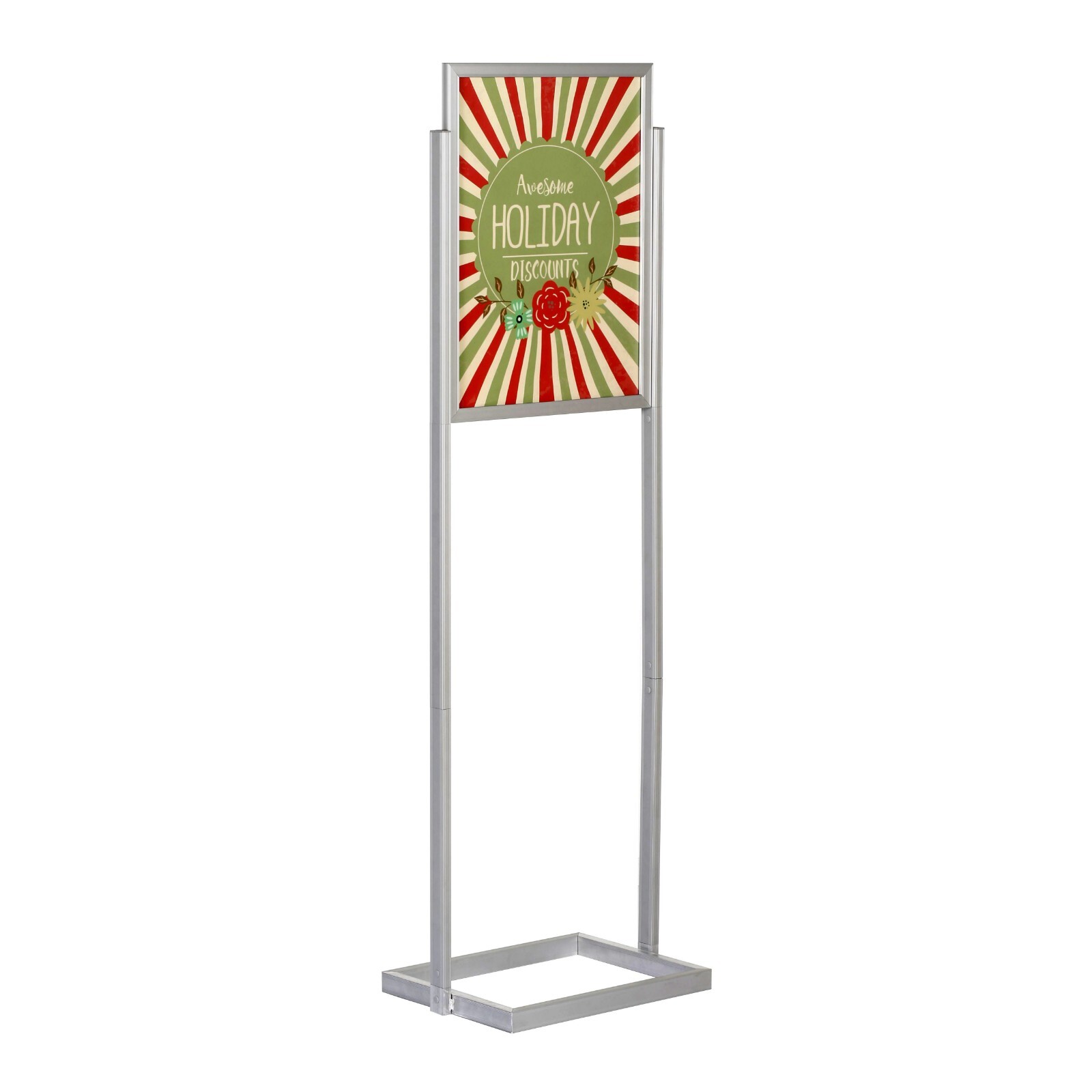 Metal Eco Info Board Double Sided Silver 24X36 Slide-In Poster Holder Aluminum