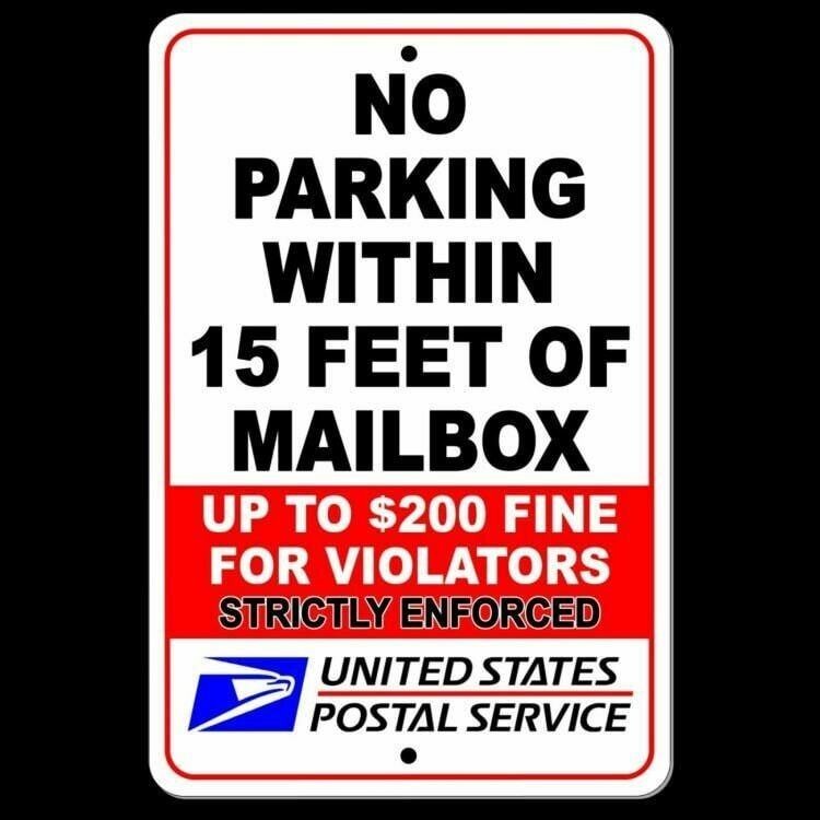 No Parking Within 15&prime; Of Mailbox 200 Fine Sign / Decal Warning Driveway Snp035