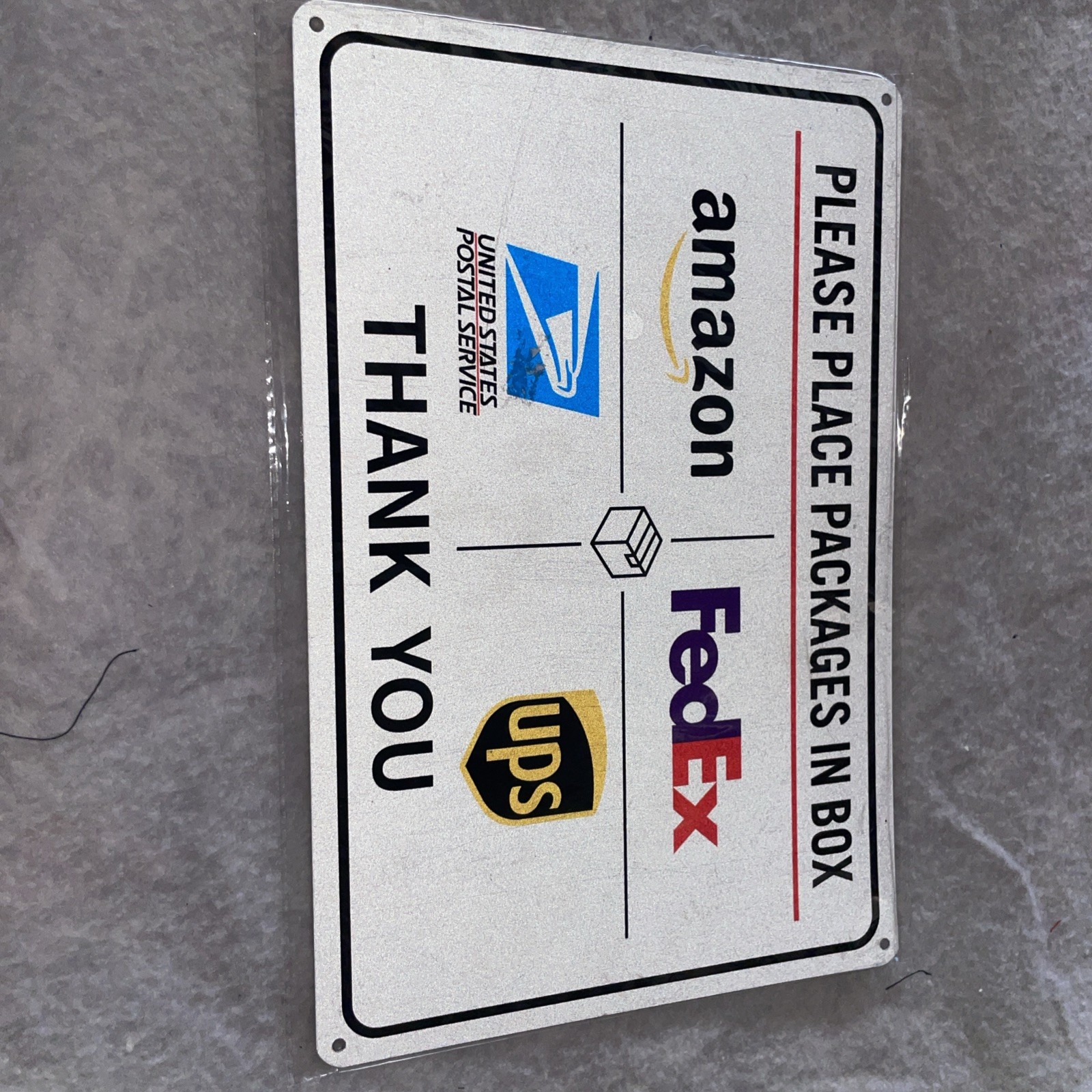 NWOT Package Delivery Sign Instructions For Amazon UPS FedEx USPS Sign, 12&Prime; x 8&Prime;