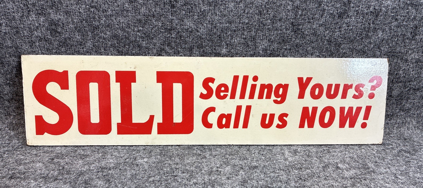 Sold Call Us Now 5.75&Prime;x24&Prime; Real Estate Sign Rider Topper 2 Sided Red/White Resin