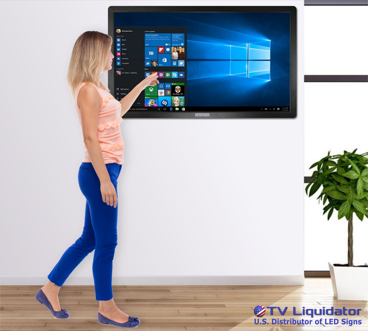 50&Prime; HD Wall Mount Touch Screen Computer Kiosk – Commercial Grade Digital Display
