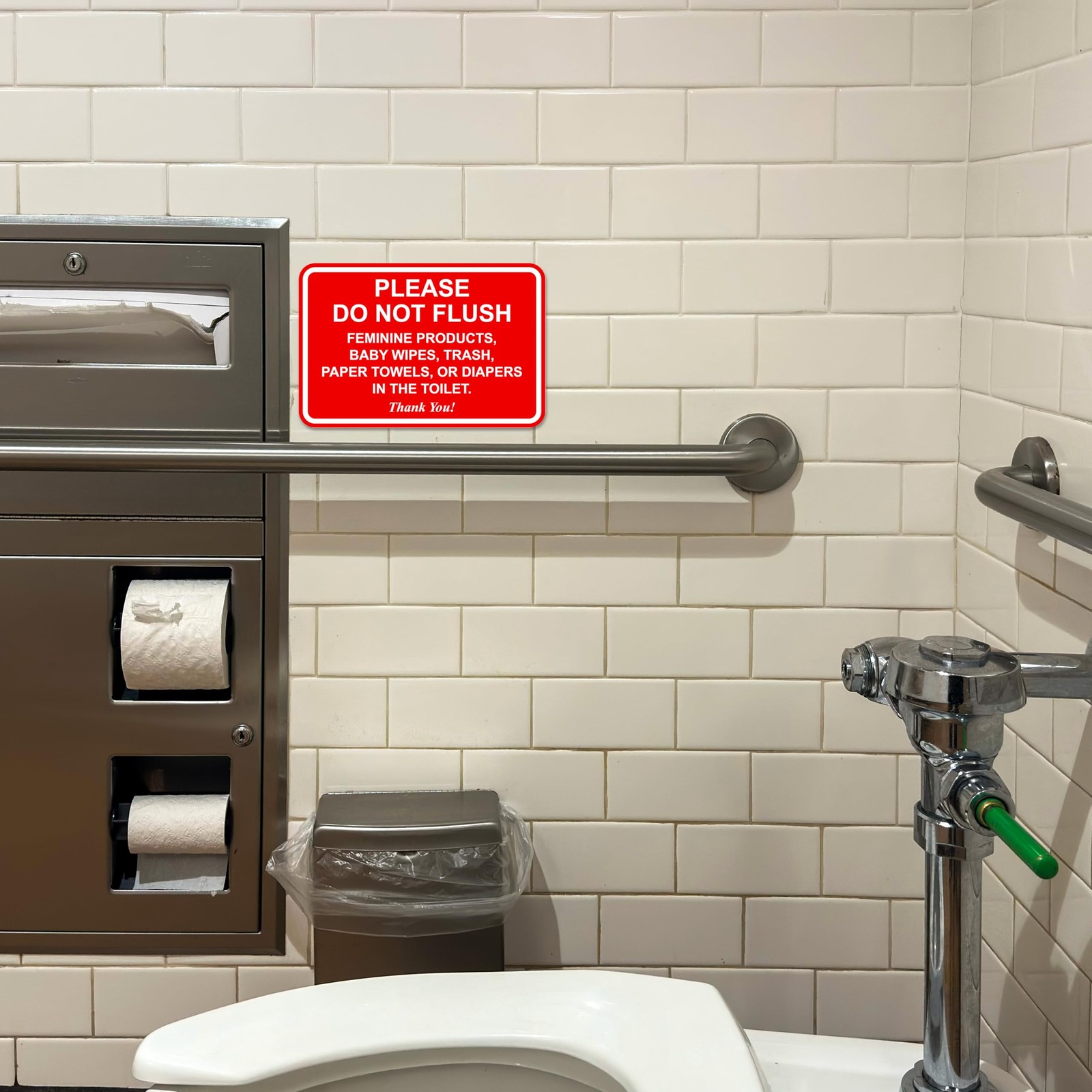 1 PCS 4×6 Inch Framed Please Do Not Flush Thank You Bathroom Sign Silver