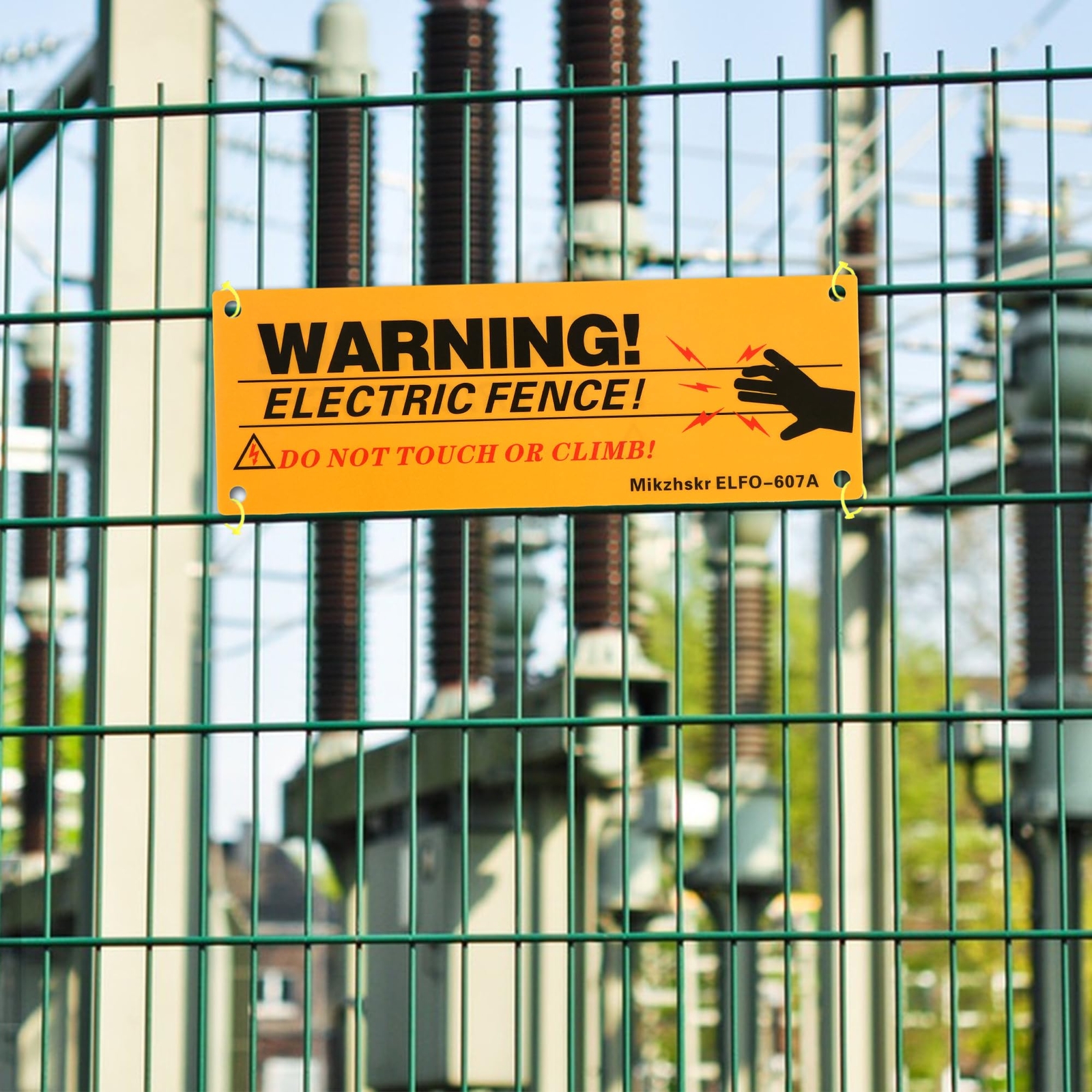 10 Pcs Plastic Electric Fence Caution Warning Signs for Farm Home