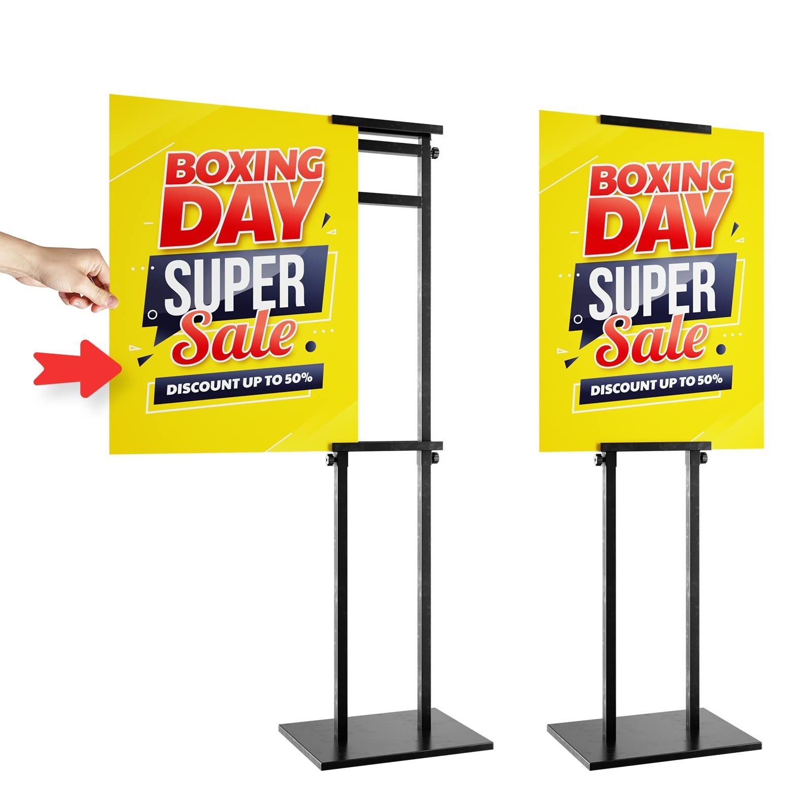 WHAUU Display Stand Sign Holder,Heavy Duty Adjustable Pedestal Sign Stand Up …