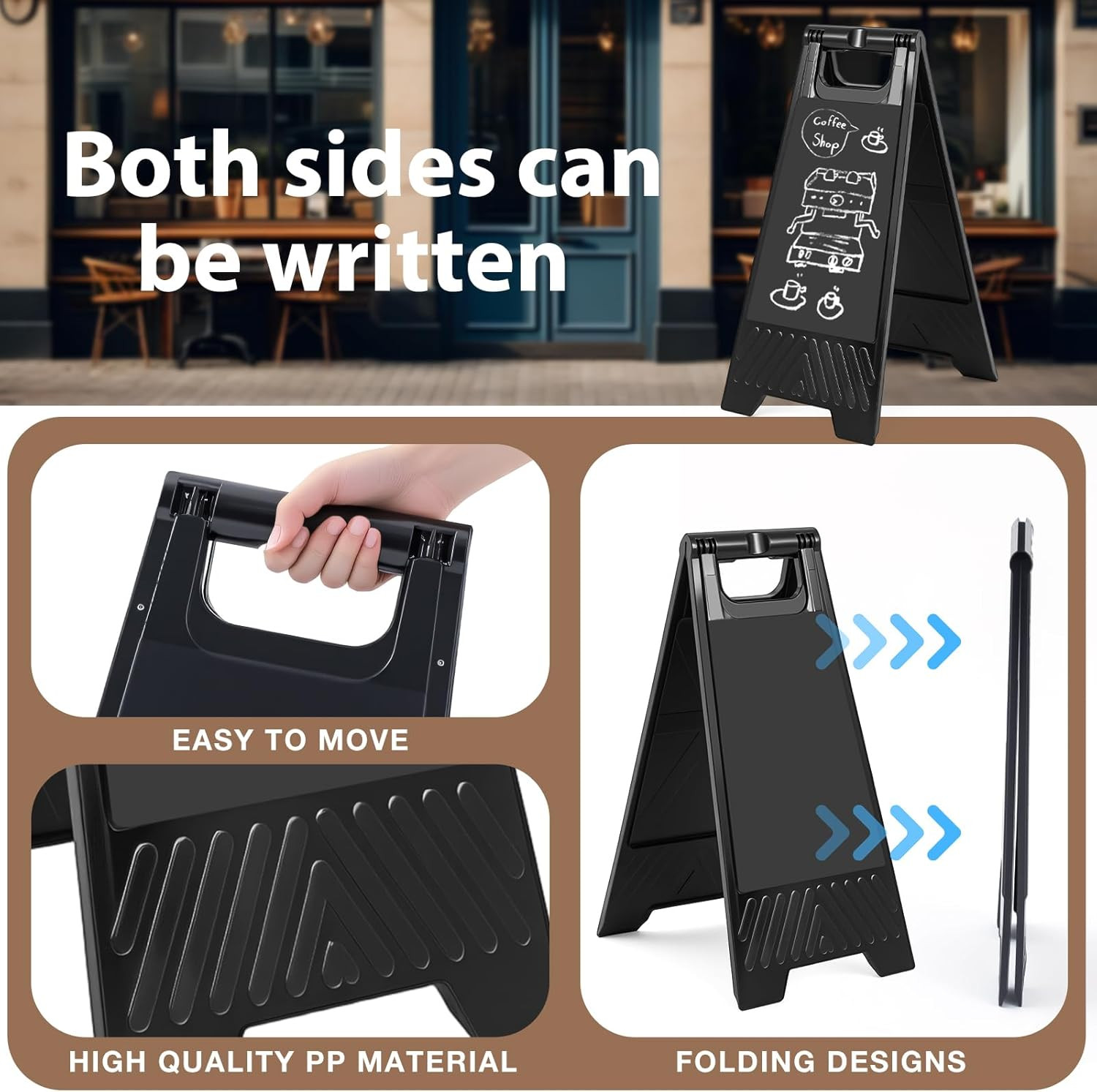 6 Pack a Frame Sandwich Board Sign with Dry Erase Surface Double Sided Sidewalk