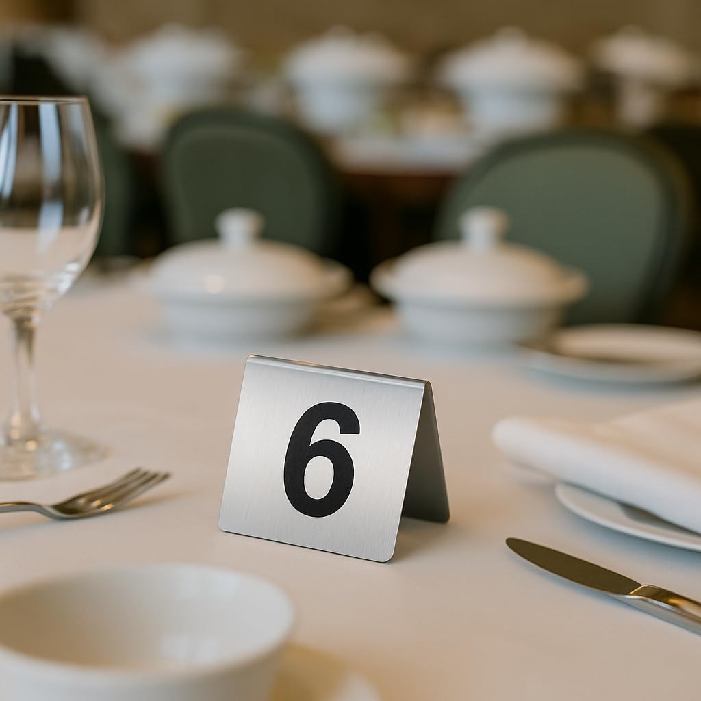 10 PCS 110 Stainless Steel Tent Style Table Numbers Signs 2.76×2.76 Inch