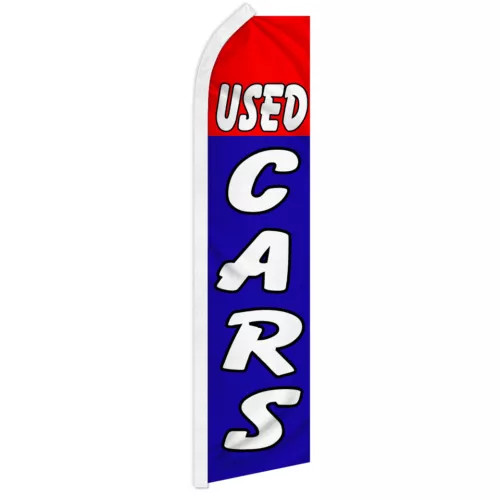 Pack of 2 Used Cars Swooper Feather Advertising Car Dealership Flag Red/Blue