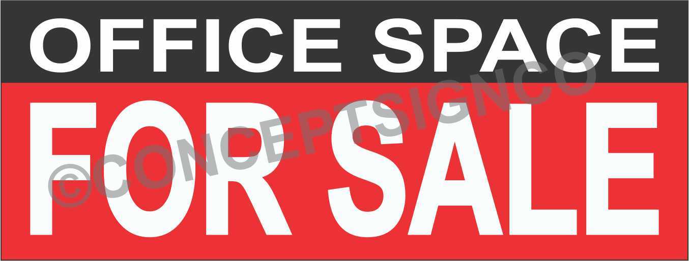 3&rsquo;X8&prime; OFFICE SPACE FOR SALE BANNER Outdoor Sign LARGE Real Estate Property