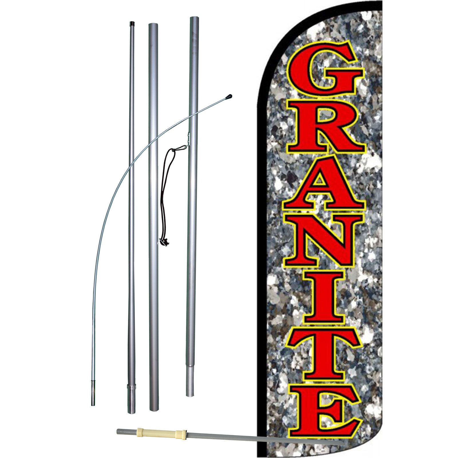 Granite Flag with Flag Pole and Spike