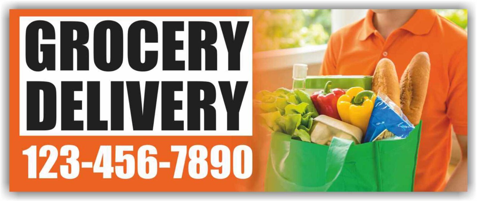 GROCERY DELIVERY Advertising Banner Vinyl Mesh Sign Custom CONVENIENCE STORE
