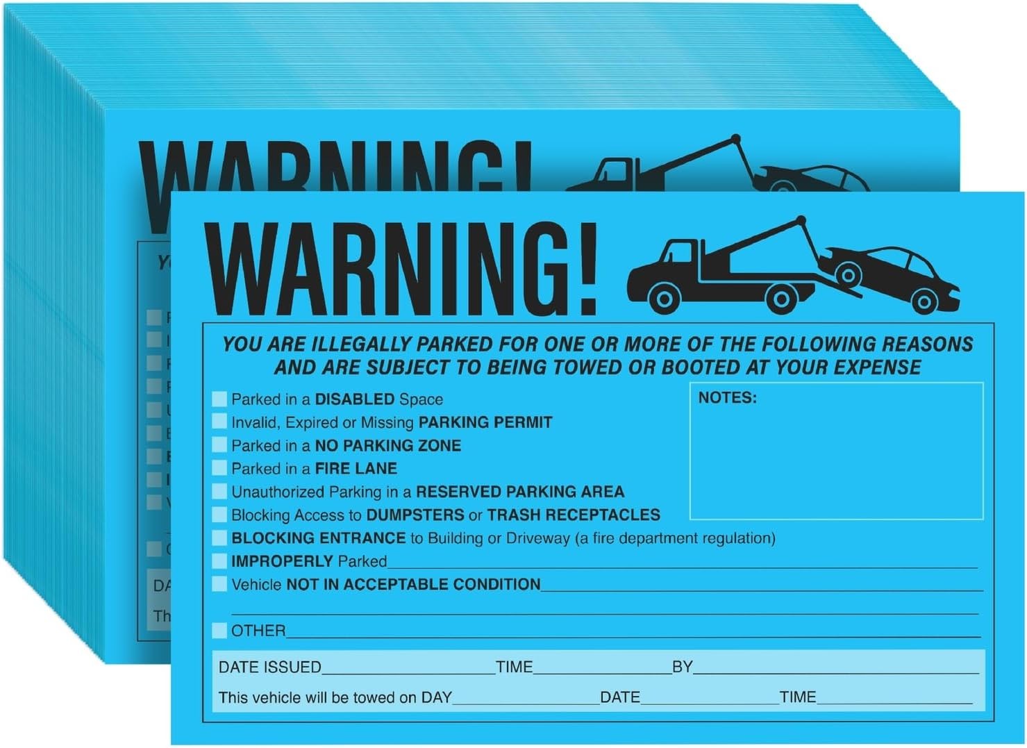 Juvale Tow Stickers for Vehicles – 8 x 5 in, Blue, 50 Pack 8 x 5 Inches, blue