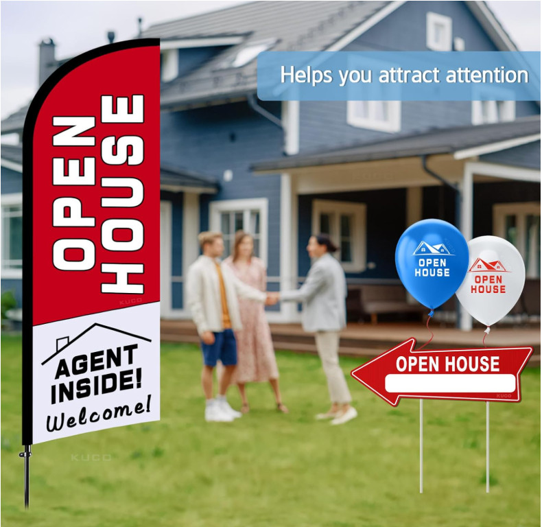 Open House Signs Kit (45 Pcs), 1 Pack Open House Flag, 9 Pack Open House Sign…