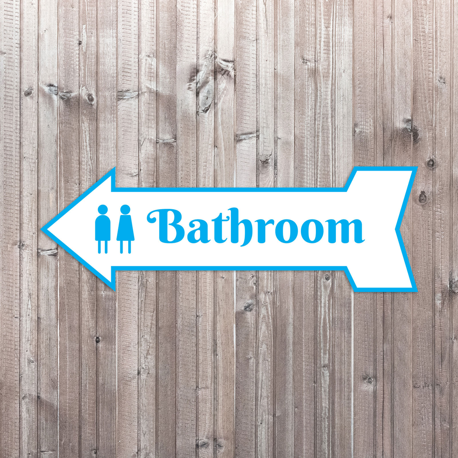 Arrow Shape Bathroom 12×4&Prime; Wall or Door Sign | Restrooms Signage