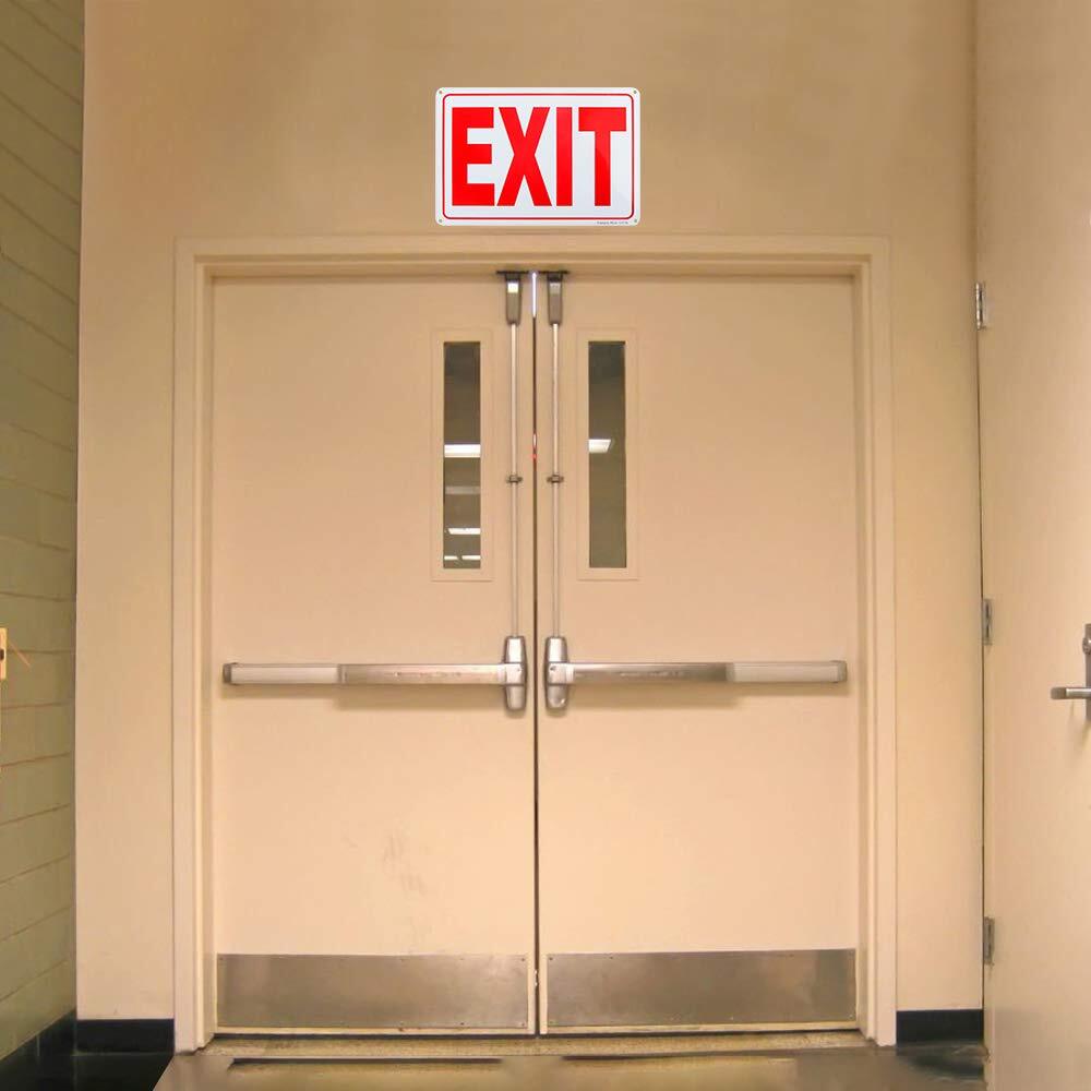 2-Pack Exit Sign 10&Prime;x 7&Prime; .04&Prime; Aluminum Reflective Sign Rust Free Aluminum-UV …