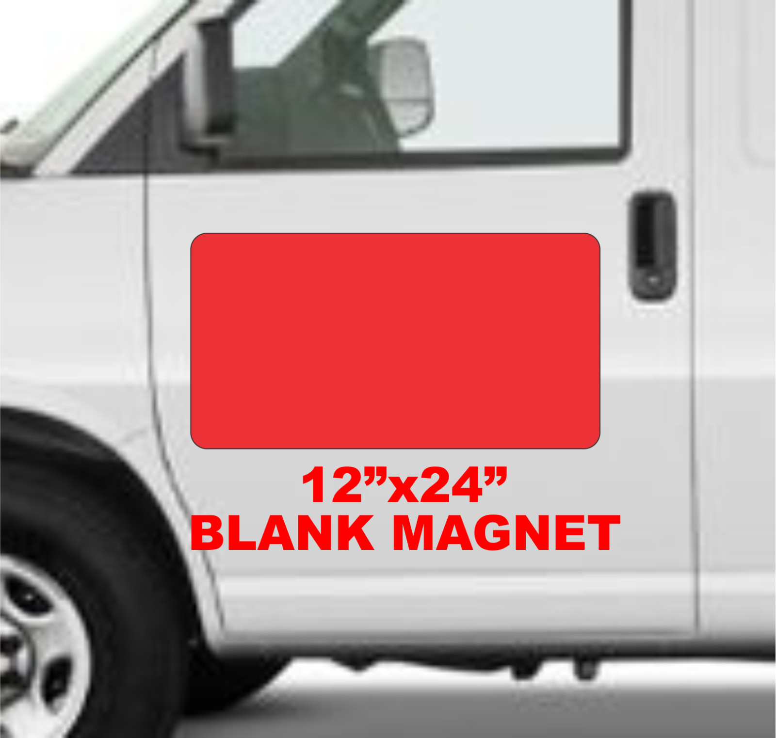 Blank RED Vehicle Magnetic 12&Prime;x24&Prime; Sign for Auto Car Truck Van SUV