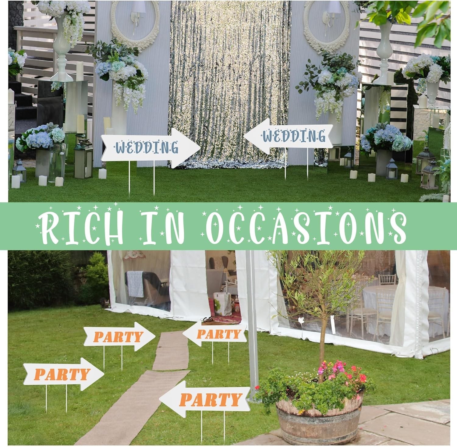 6 Pcs Arrow Signs 16 x 6 Inches Blank Arrow Yard Signs