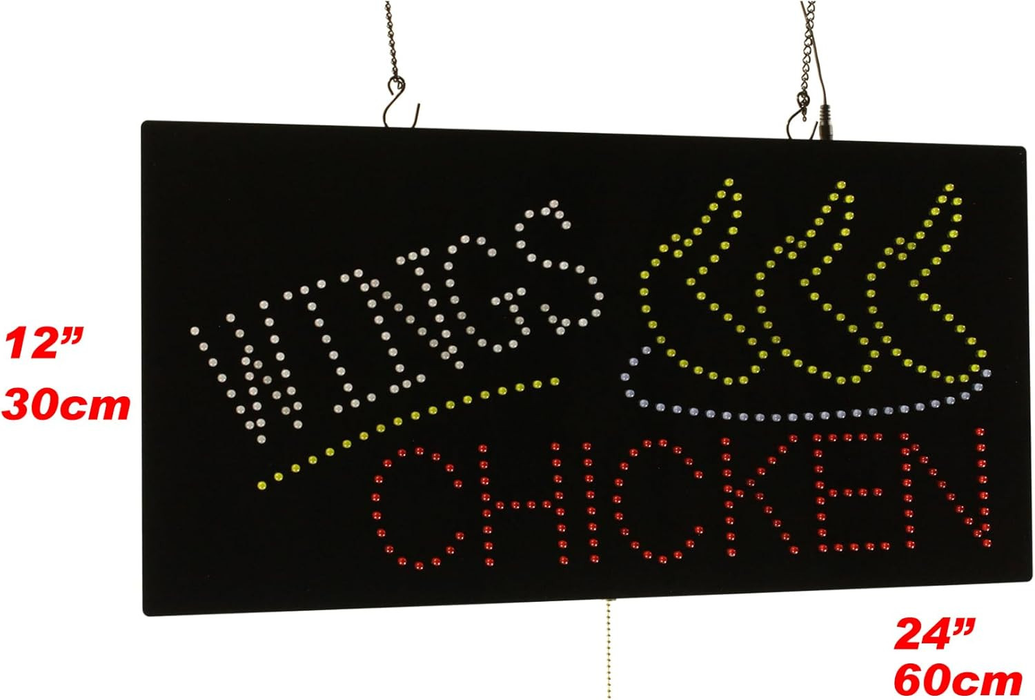 LED Wings Chicken Sign – 24&Prime;x12&Prime; Neon Display for Grand Opening & Gifts