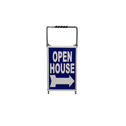 Real Estate Open House Sign Kit Metal A-Frame 5 Pack Blue Mini