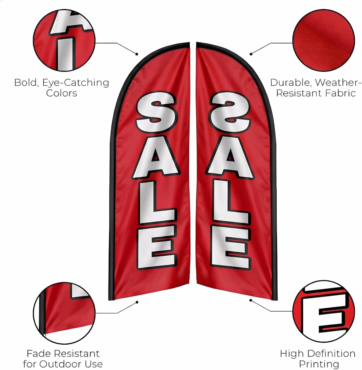 High-Impact 8FT Yellow Swooper Flag for Outdoor Sales Events – Easy Assembly!