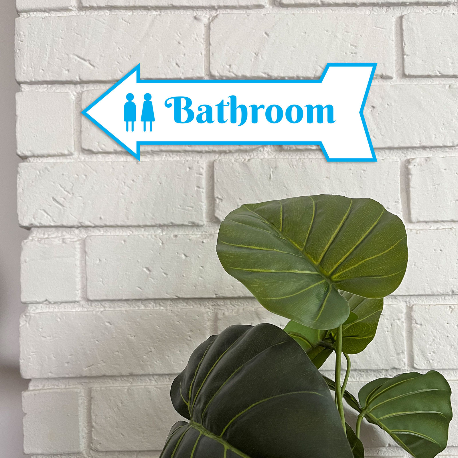 Arrow Shape Bathroom 12×4&Prime; Wall or Door Sign | Restrooms Signage