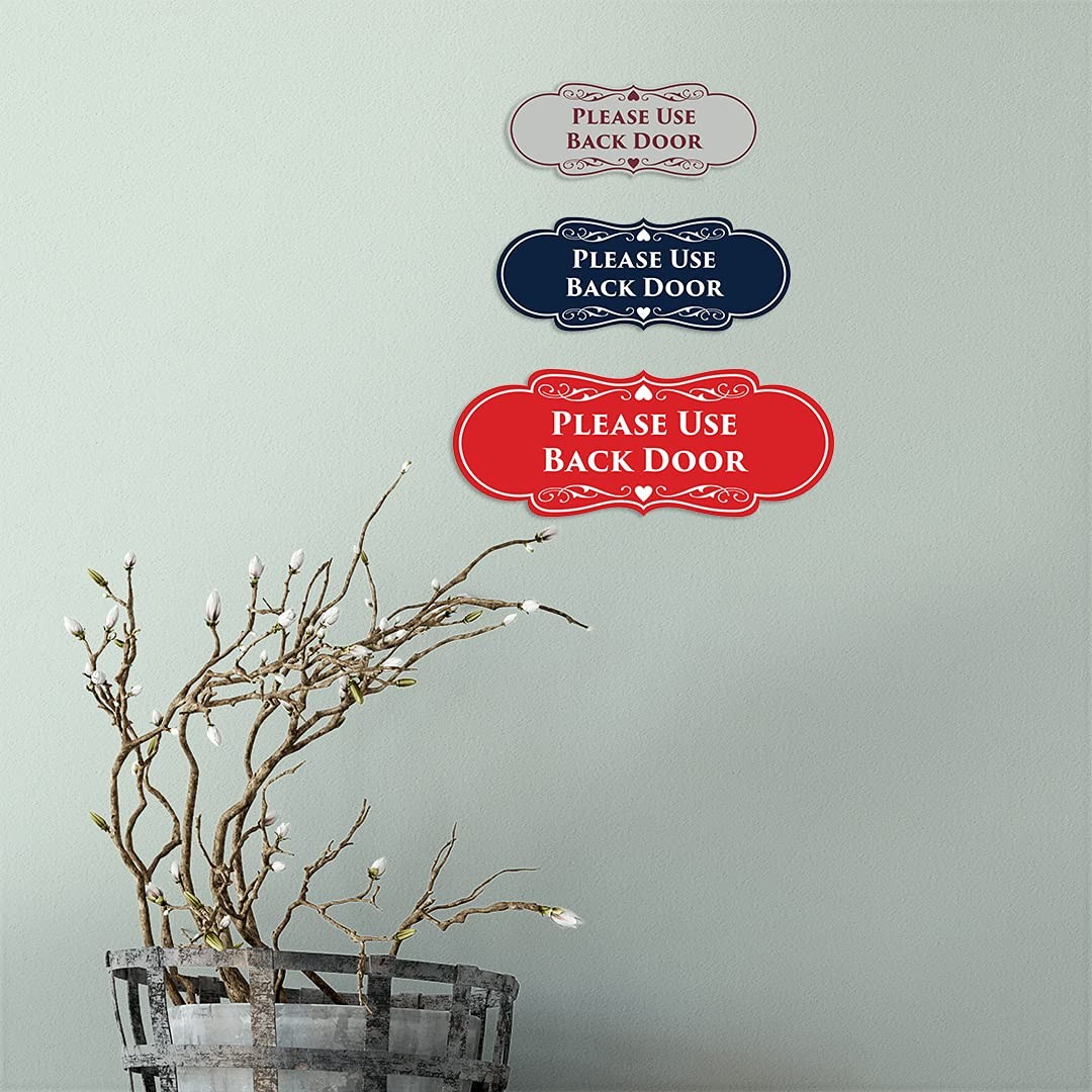 Designer Please Use Back Door Black/Silver – Medium 1 Pack