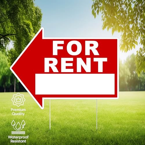 Large Huge For Rent Yard Arrows Yard Sign Double Sided With Stake Large 16 In…