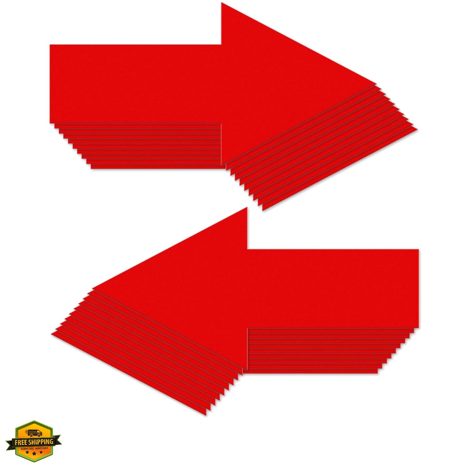 Arrow Floor Sticker Red 10&Prime;×5&Prime; Directional Floor Decal Self-Adhesive Removabl…