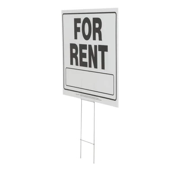 Everbilt 20 in. x 24 in. Corrugated Plastic for Rent Sign