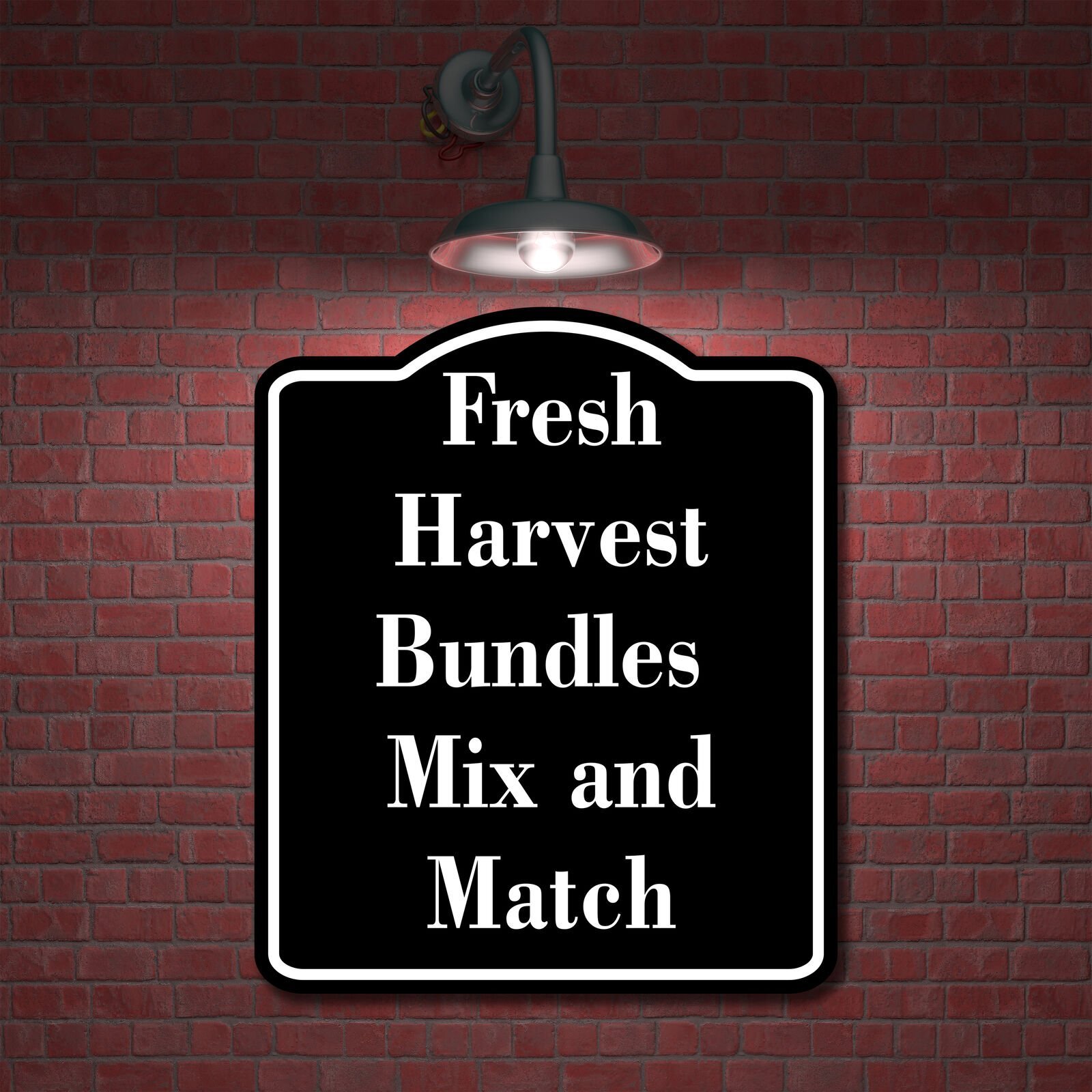 Fresh Harvest Bundles – Mix and Match BLACK Aluminum Composite Sign