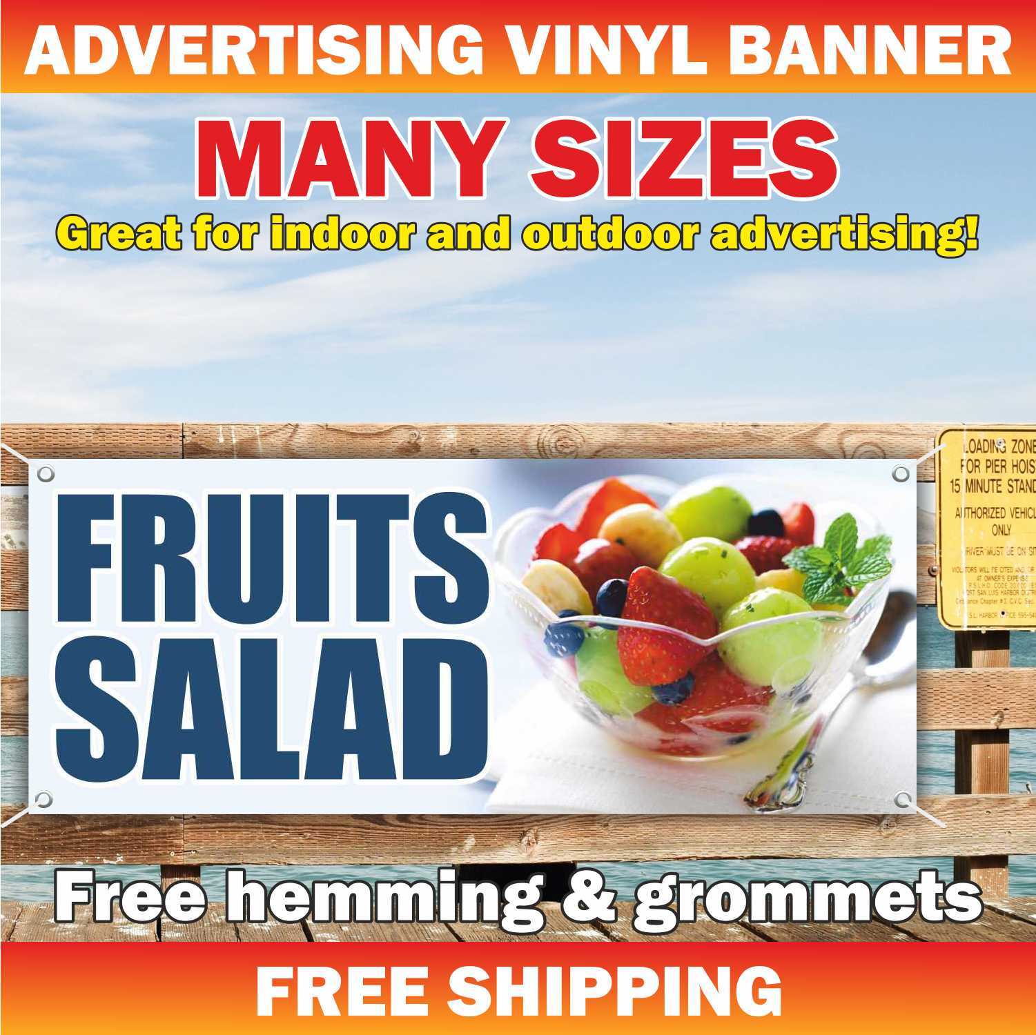 FRUITS SALAD Advertising Banner Vinyl Mesh Sign Healthy food farm stand produce