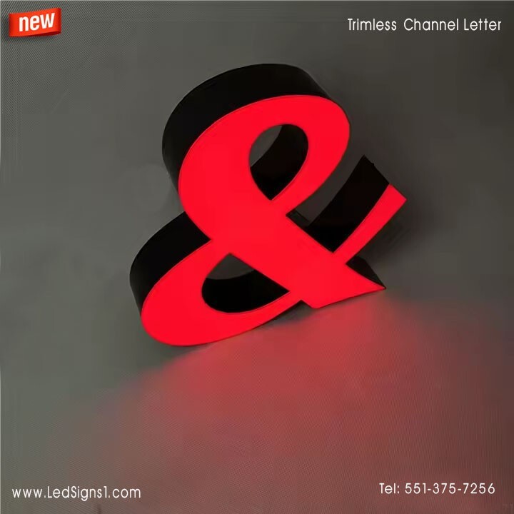 Custom made Trim less Channel Letters Signs Storefront signage 20 Inches