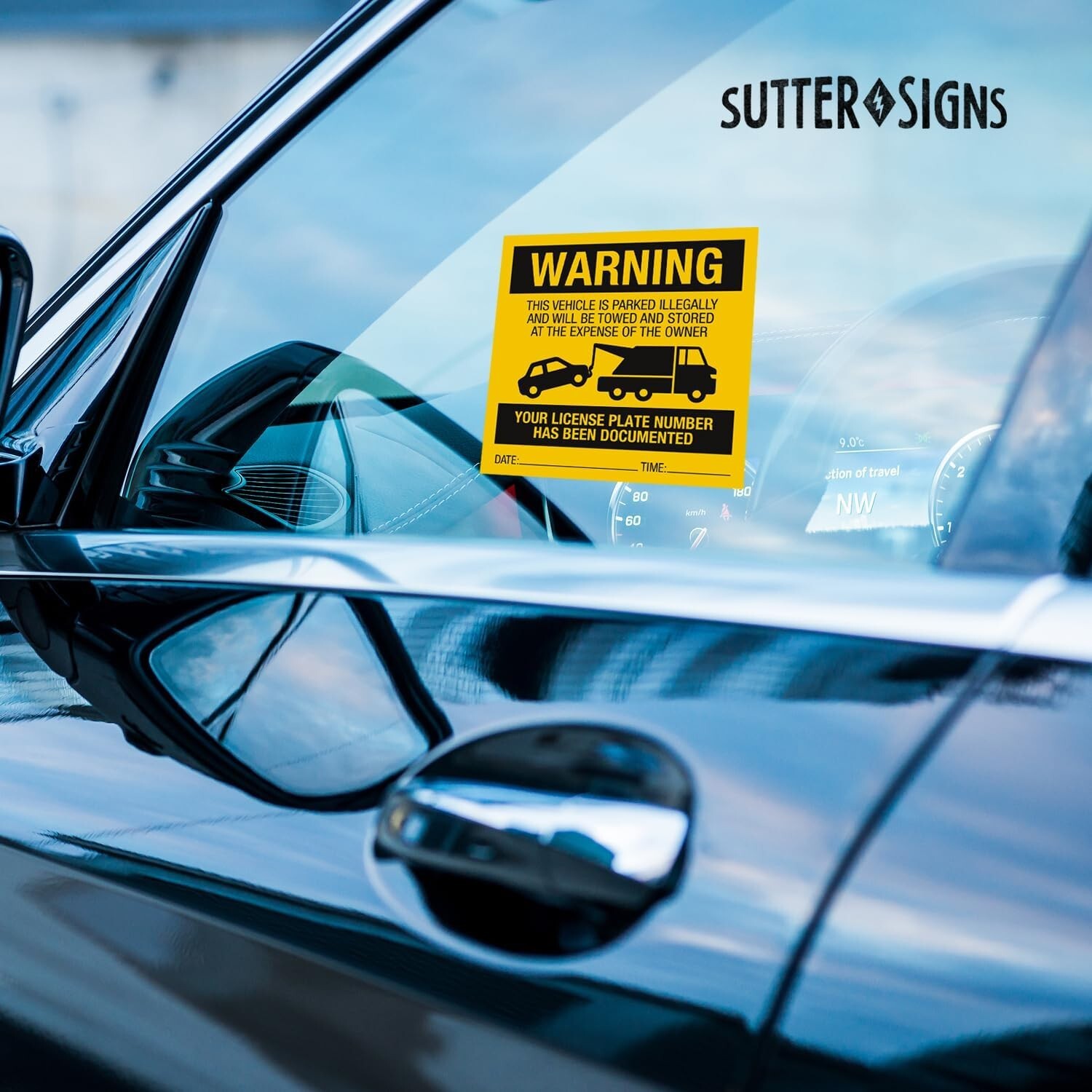 Illegally Parked Warning Stickers (Pack of 25) | Tow Away Warning Sign for Il…